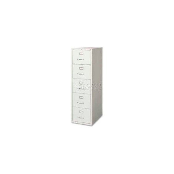 Lorell Commercial Grade 5-Drawer Legal Vertical File, LLR48502, 18"W x 26-1/2"D x 61"H, Light Gray